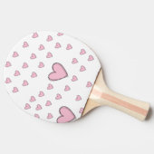 Ping Pong Paddle Roze Harten Tafeltennisbatje (Zijkant)