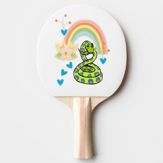 Ping Pong Paddle Snake Regenboog Tafeltennisbatje (Voorkant)