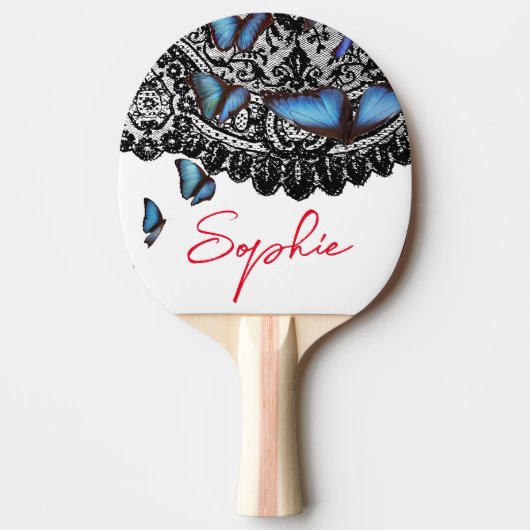 Ping Pong Paddle "SOPHIE" BUTTERFLIES Tafeltennisbatje (Voorkant)