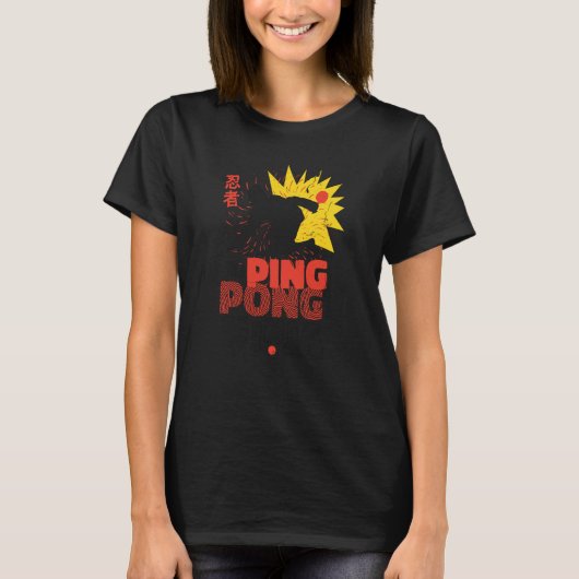 Ping Pong Paddle Table Tennis sport ping pong ninj T-shirt (Voorkant)