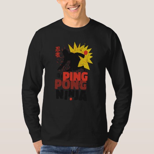 Ping Pong Paddle Table Tennis sport ping pong ninj T-shirt (Voorkant)