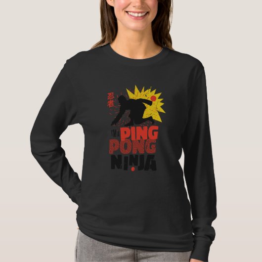 Ping Pong Paddle Table Tennis sport ping pong ninj T-shirt (Voorkant)