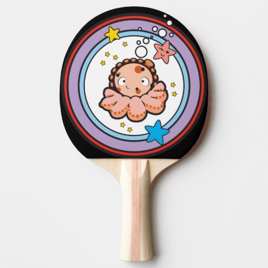 Ping Pong Paddle, White Rubber Back Tafeltennisbatje (Voorkant)