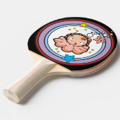 Ping Pong Paddle, White Rubber Back Tafeltennisbatje (Voorkant Gekanteld)