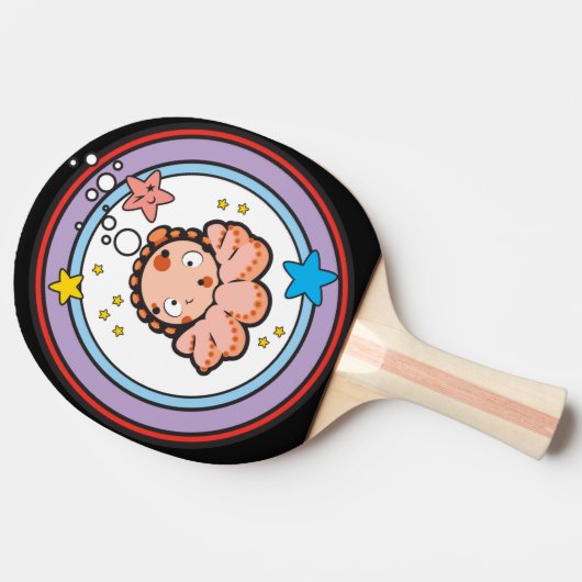 Ping Pong Paddle, White Rubber Back Tafeltennisbatje (Zijkant)