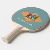 Ping pong paddle with Flag of Delaware, VS Tafeltennisbatje (Voorkant Gekanteld)