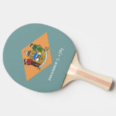 Ping pong paddle with Flag of Delaware, VS Tafeltennisbatje (Zijkant)