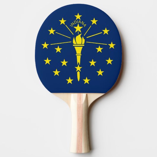 Ping pong paddle with Flag of Indiana, VS Tafeltennisbatje (Achterkant)