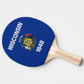 Ping pong paddle with Flag of Wisconsin, Verenigde Tafeltennisbatje (Zijkant)