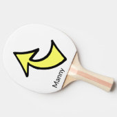 Ping Pong Paddle Yellow Arrow Tafeltennisbatje (Zijkant)