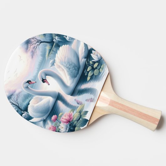 Ping Pong Paddle - Zwanen in een rustige Lily Pond Tafeltennisbatje (Zijkant)