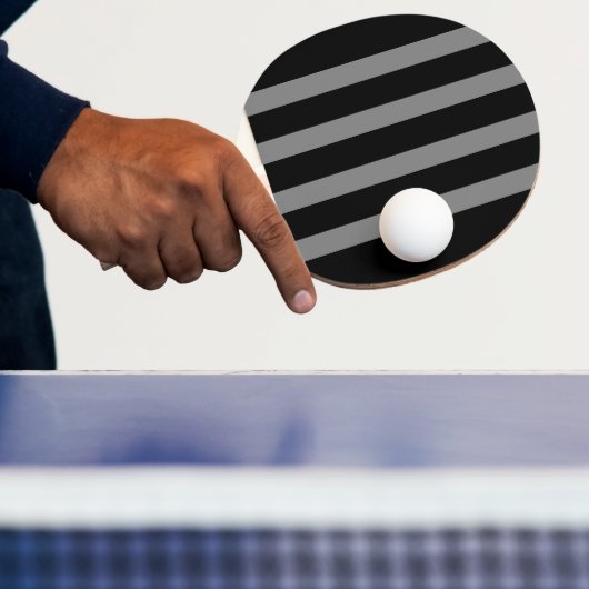 Ping Pong Paddle Zwart Grijs Streep Tafeltennisbatje (Insitu)