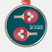 Ping Pong Paddles en Balls Metalen Ornament (Voorkant)