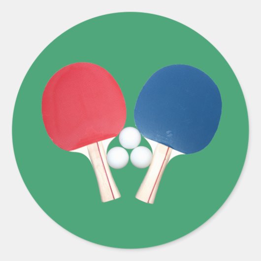 Ping Pong Paddles en Balls Ronde Sticker (Voorkant)