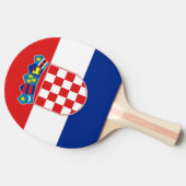 Ping pong peddel met de vlag van Kroatië Tafeltennisbatje (Zijkant)