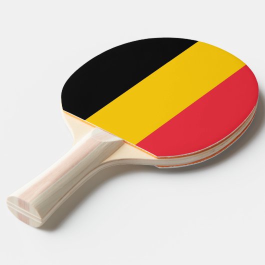 Ping pong peddel met vlag van België Tafeltennisbatje (Voorkant Gekanteld)