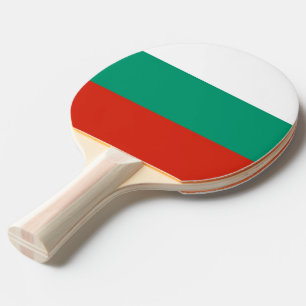 Ping pong peddel met vlag van Bulgarije Tafeltennisbatje