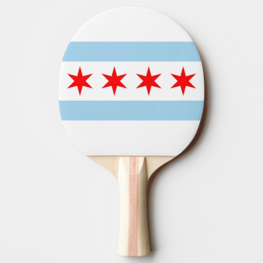 Ping pong peddel met vlag van Chicago, Illinois Tafeltennisbatje (Achterkant)