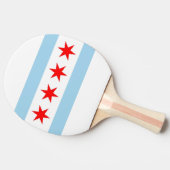 Ping pong peddel met vlag van Chicago, Illinois Tafeltennisbatje (Zijkant)