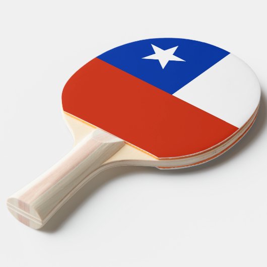 Ping pong peddel met vlag van Chili Tafeltennisbatje (Voorkant Gekanteld)