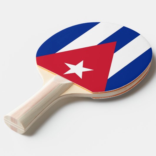 Ping pong peddel met vlag van Cuba Tafeltennisbatje (Voorkant Gekanteld)