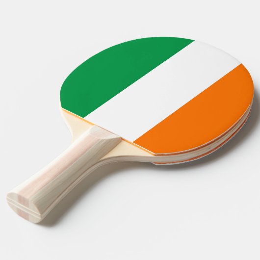 Ping pong peddel met vlag van Ierland Tafeltennisbatje (Voorkant Gekanteld)