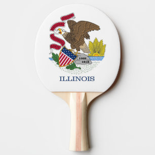 Ping pong peddel met vlag van Illinois, Verenigde  Tafeltennisbatje