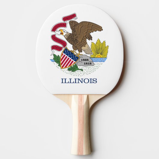 Ping pong peddel met vlag van Illinois, Verenigde  Tafeltennisbatje (Achterkant)