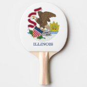 Ping pong peddel met vlag van Illinois, Verenigde  Tafeltennisbatje (Voorkant)