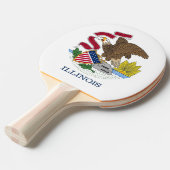 Ping pong peddel met vlag van Illinois, Verenigde  Tafeltennisbatje (Voorkant Gekanteld)