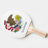 Ping pong peddel met vlag van Illinois, Verenigde  Tafeltennisbatje (Zijkant)