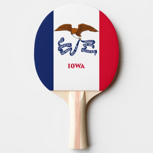 Ping pong peddel met vlag van Iowa, Verenigde Stat Tafeltennisbatje (Achterkant)