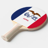 Ping pong peddel met vlag van Iowa, Verenigde Stat Tafeltennisbatje (Voorkant Gekanteld)