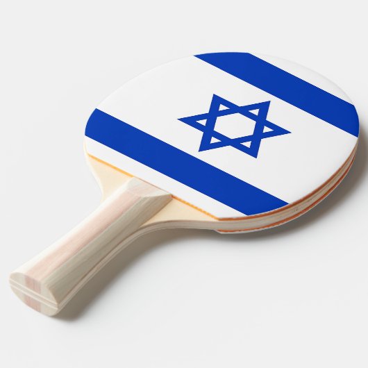 Ping pong peddel met vlag van Israël Tafeltennisbatje (Voorkant Gekanteld)