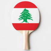 Ping pong peddel met vlag van Libanon Tafeltennisbatje (Voorkant)