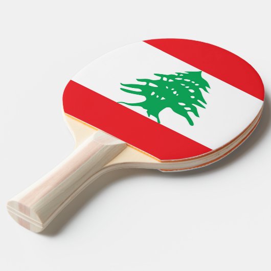 Ping pong peddel met vlag van Libanon Tafeltennisbatje (Voorkant Gekanteld)