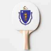 Ping pong peddel met vlag van Massachusetts, Veren Tafeltennisbatje (Voorkant)