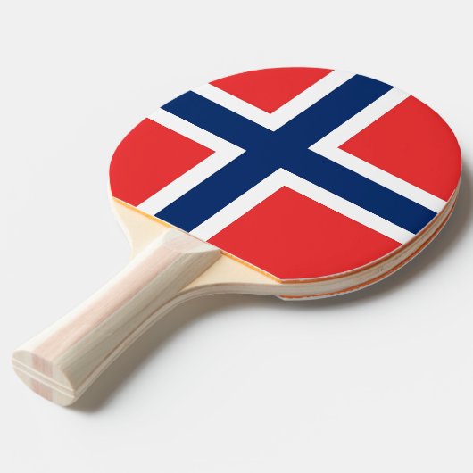 Ping pong peddel met vlag van Noorwegen Tafeltennisbatje (Voorkant Gekanteld)