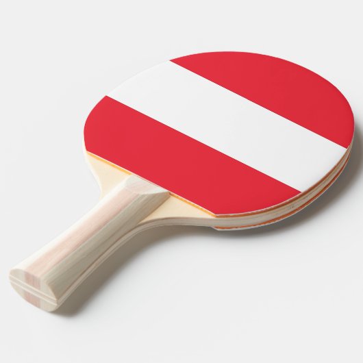 Ping pong peddel met vlag van Oostenrijk Tafeltennisbatje (Voorkant Gekanteld)