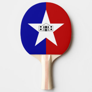 Ping pong peddel met vlag van San Antonio Tafeltennisbatje