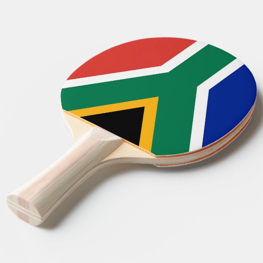Ping pong peddel met vlag van Zuid-Afrika Tafeltennisbatje (Voorkant Gekanteld)