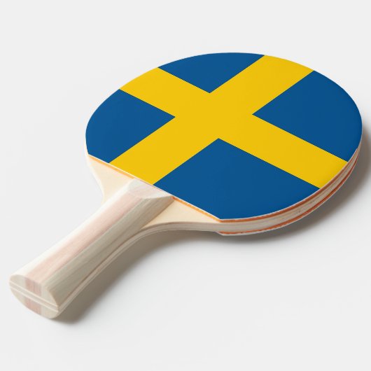Ping pong peddel met vlag van Zweden Tafeltennisbatje (Voorkant Gekanteld)