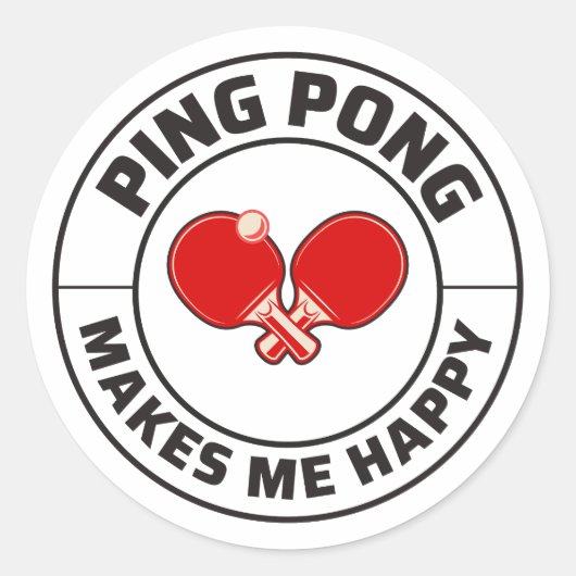 Ping Pong Player Table Tennis Coach Ronde Sticker (Voorkant)