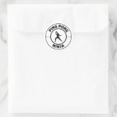 Ping Pong Player Table Tennis Coach Ronde Sticker (Tas)