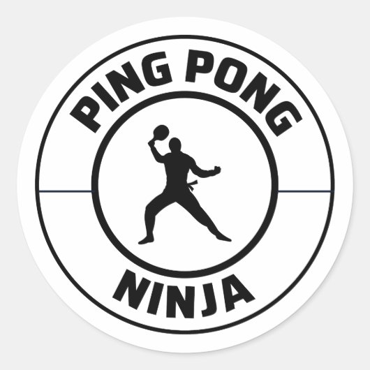 Ping Pong Player Table Tennis Coach Ronde Sticker (Voorkant)