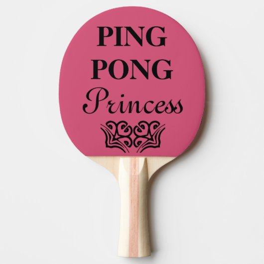 Ping Pong Princess Grappige Tekst Humor Tafeltennisbatje (Voorkant)
