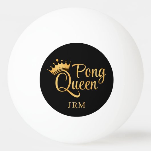 Ping Pong Queen Black Gold Naam Pingpongbal (Achterkant)