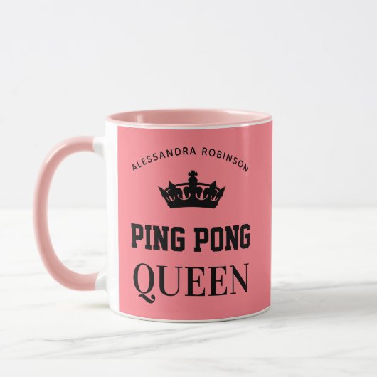 Ping Pong Queen Name gepersonaliseerd Mok (Links)