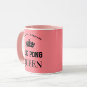 Ping Pong Queen Name gepersonaliseerd Mok (Voorkant links)