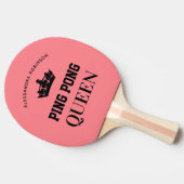 Ping Pong Queen Name gepersonaliseerd Tafeltennisbatje (Zijkant)